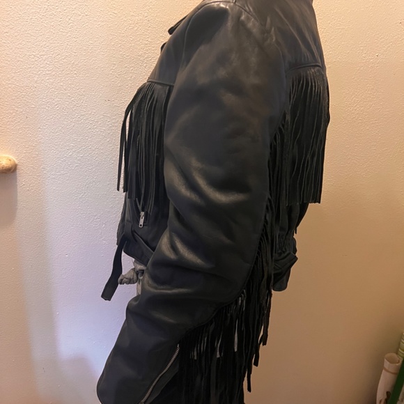 Luscious Vintage 80’s Leather Jacket w/ Fringe - Picture 4 of 7